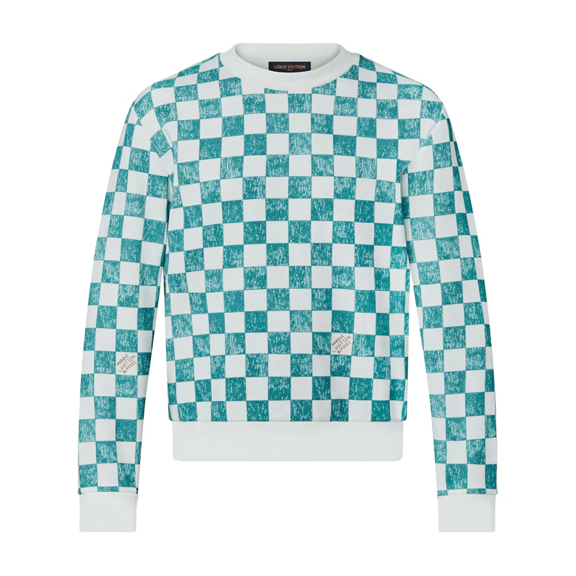 Louis Vuitton Damier Printed Crewneck Ocean
