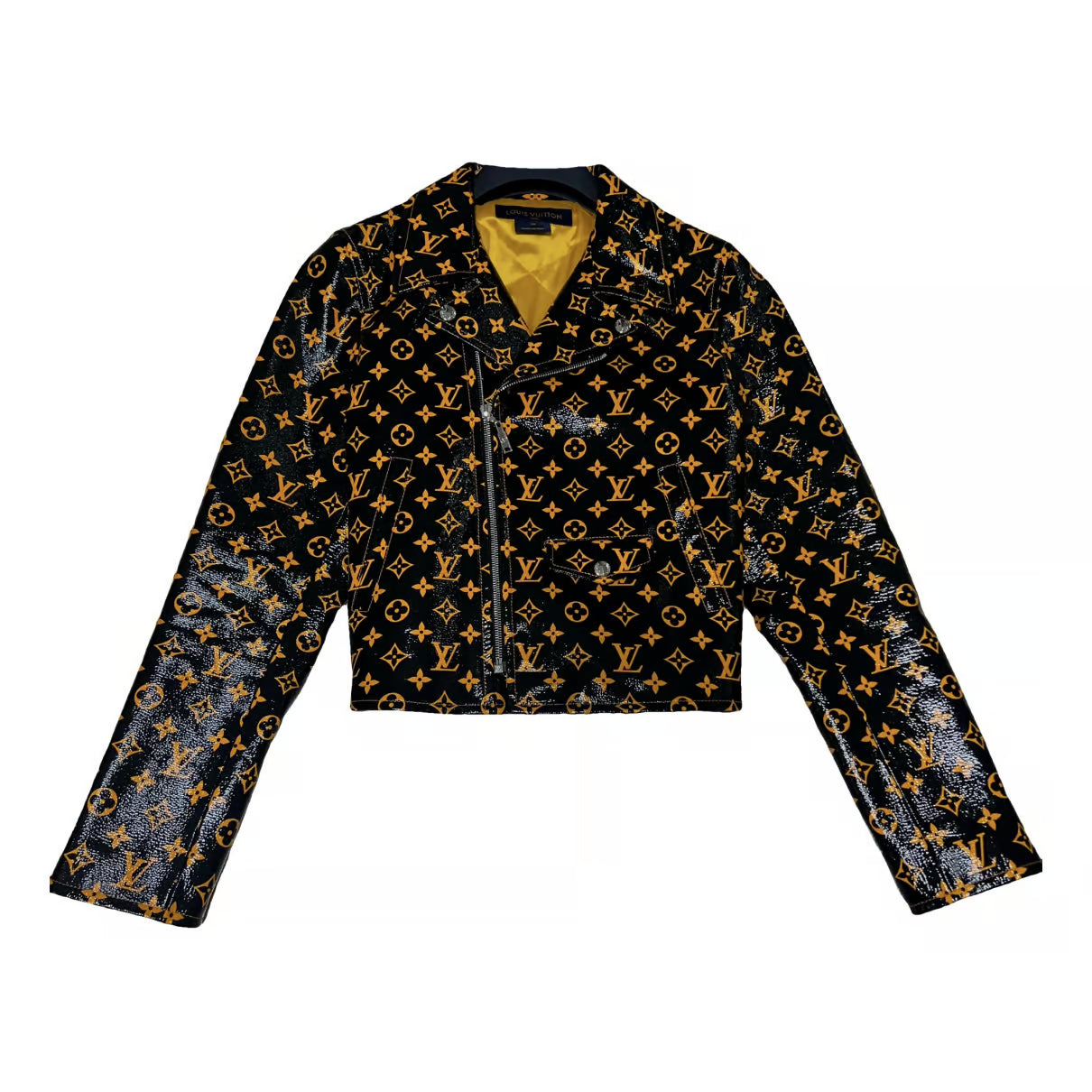 Louis Vuitton Manteau Perfecto Cuir Vernis Monogram Orange
