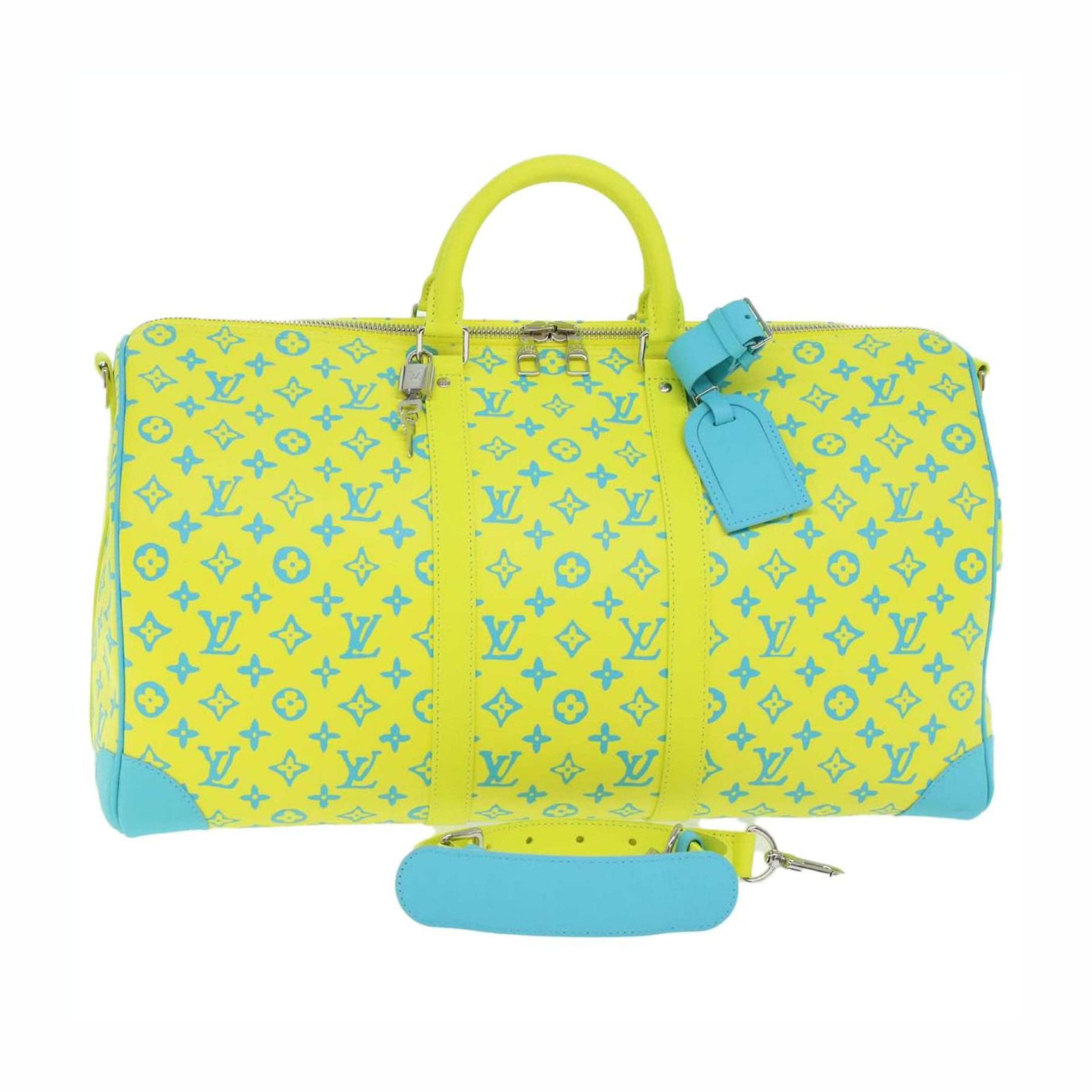 Louis Vuitton Sac de voyage Keepall 50 Neon Color Jaune Bleu
