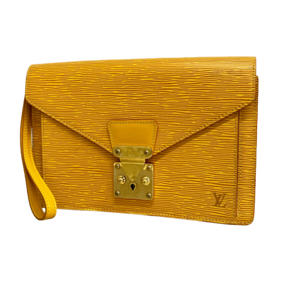 Pochette Louis Vuitton Sellier Dragonne Épi jaune Tassili