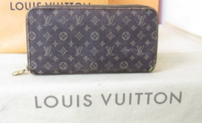 Portefeuille long Louis Vuitton Mini Lin Zippy zippé