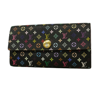 Portefeuille long Louis Vuitton Monogram Multicolore Sarah Violet