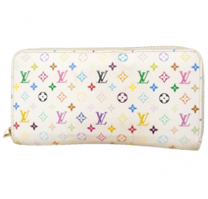 Portefeuille Louis Vuitton Zippy Multicolore blanc orange