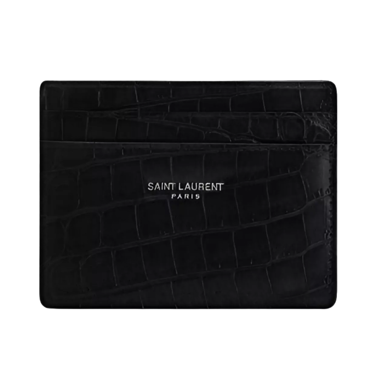 Saint Laurent Paris PORTE-CARTES en cuir embossé crocodile