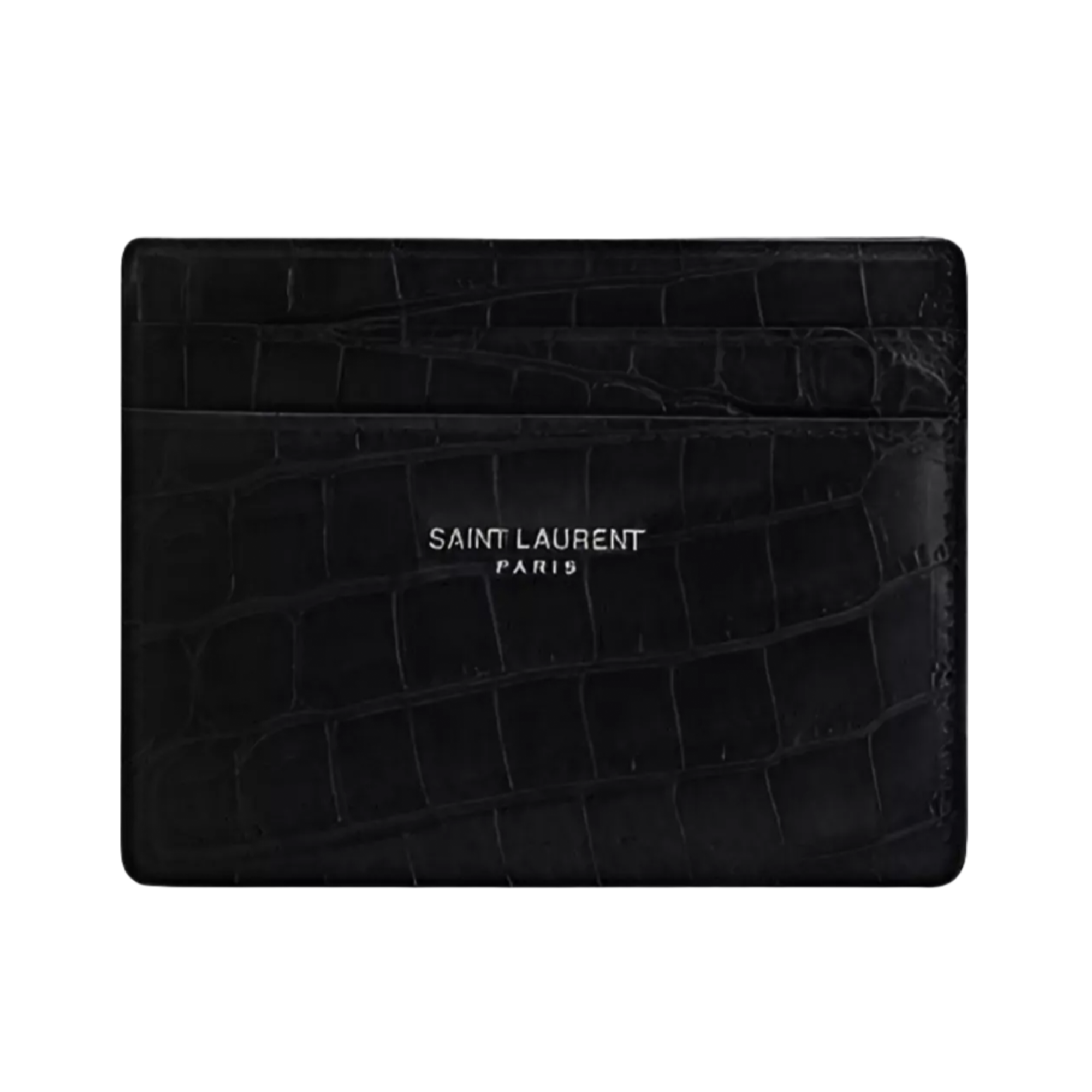 Saint Laurent Paris PORTE-CARTES en cuir embossé crocodile