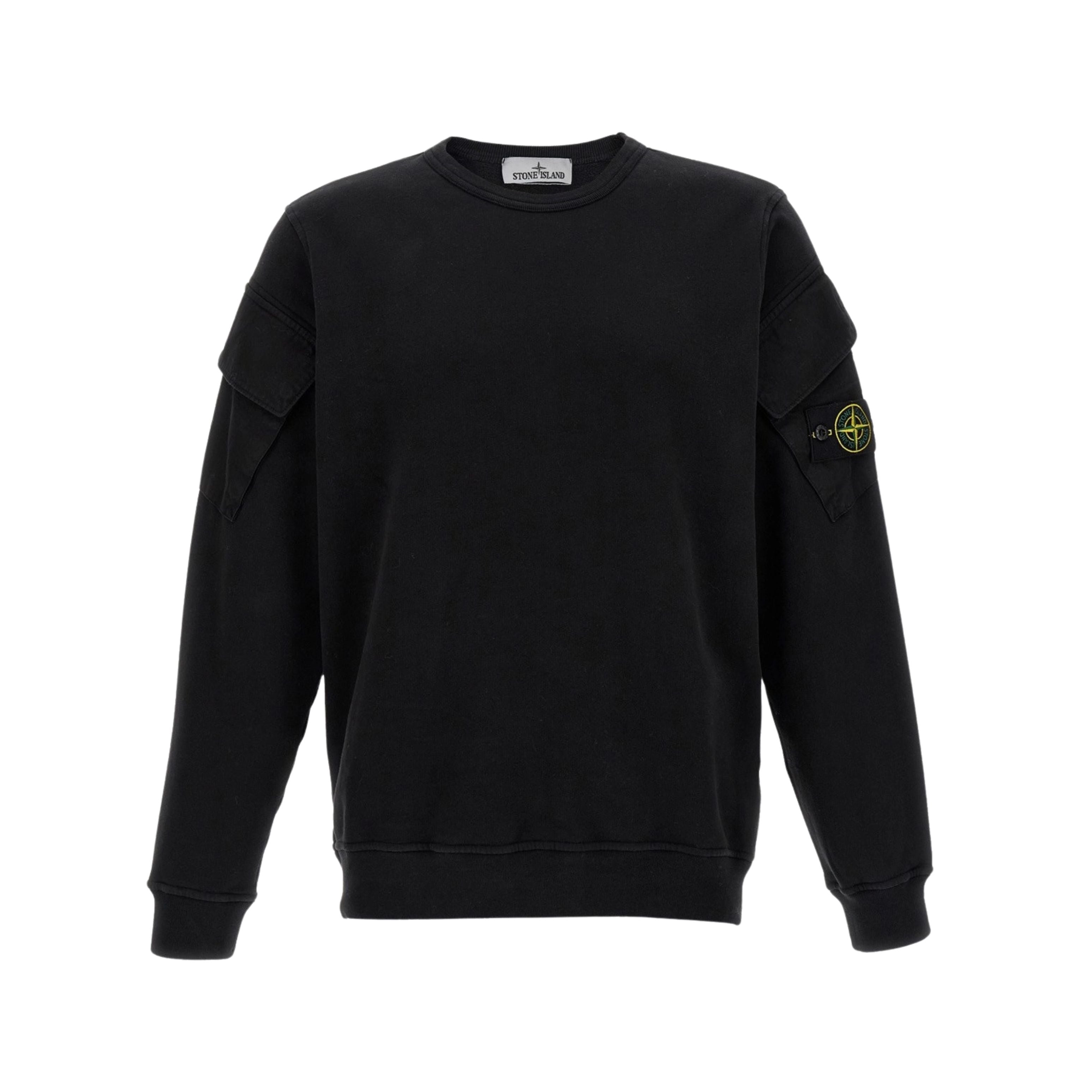 Stone Island Pull Crewneck Brushed Organic Noir