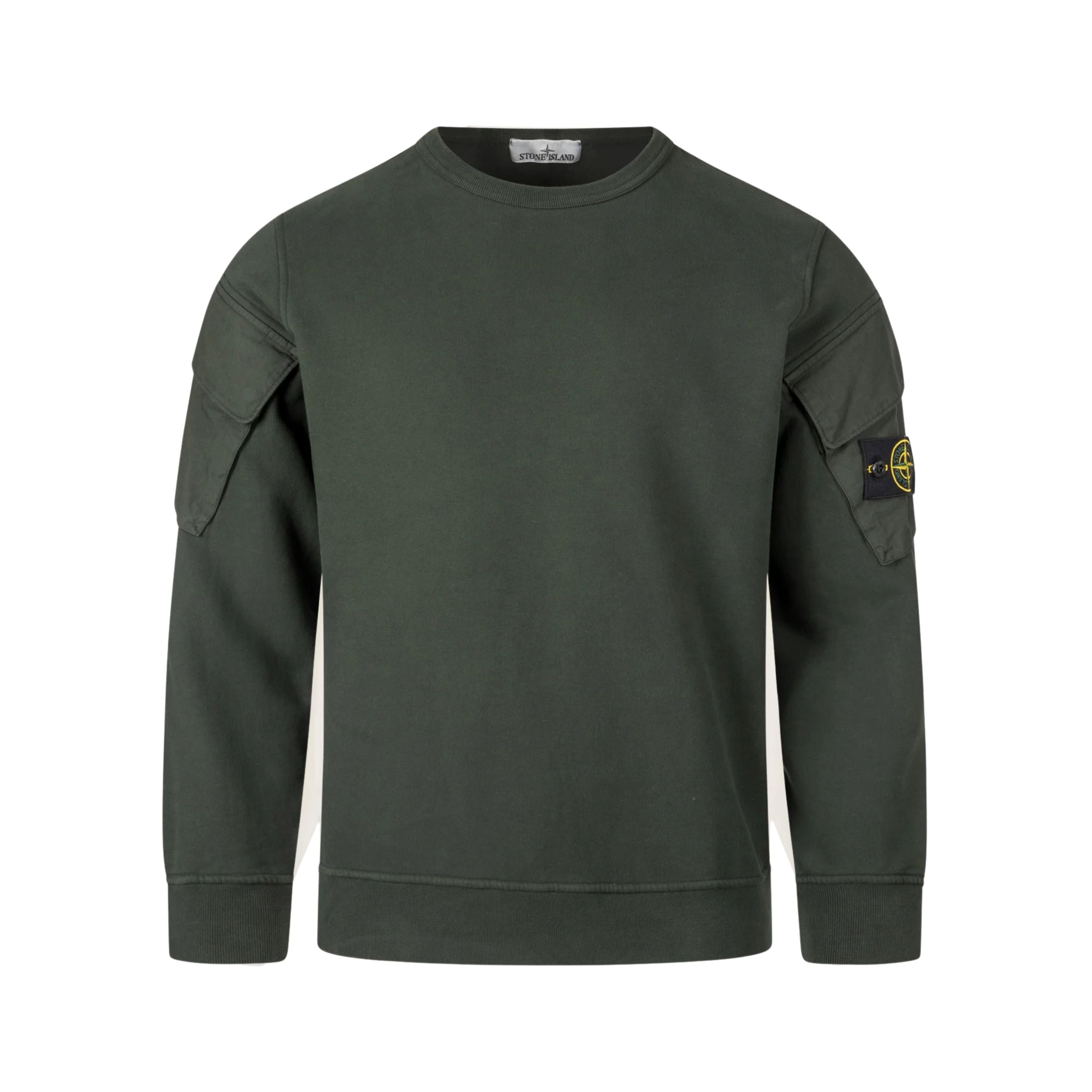 Stone Island Pull Crewneck Brushed Organic Vert