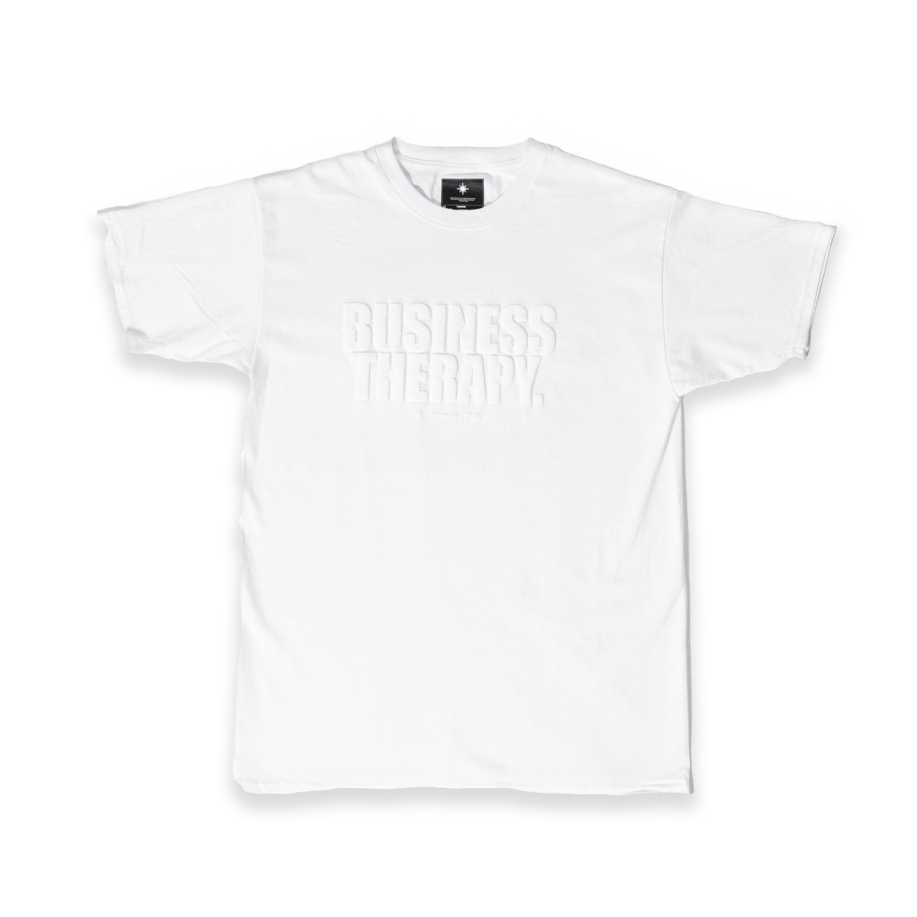 Finesse T-shirt Business Therapy White on White