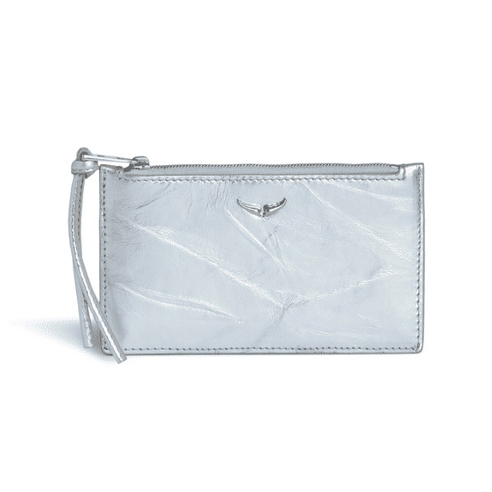 Zadig & Voltaire Porte Monnaie Long Eternal Creased Silver